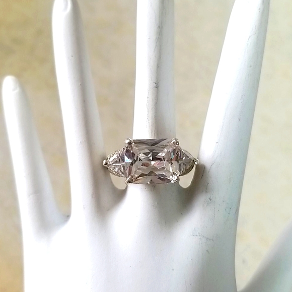 Vintage Cubic Zirconia Engagement Ring Sterling Silver 925 SZ 6 - Picture 16 of 16